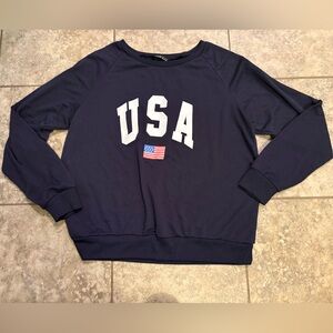 SHEIN Navy USA Graphic Sweatshirt